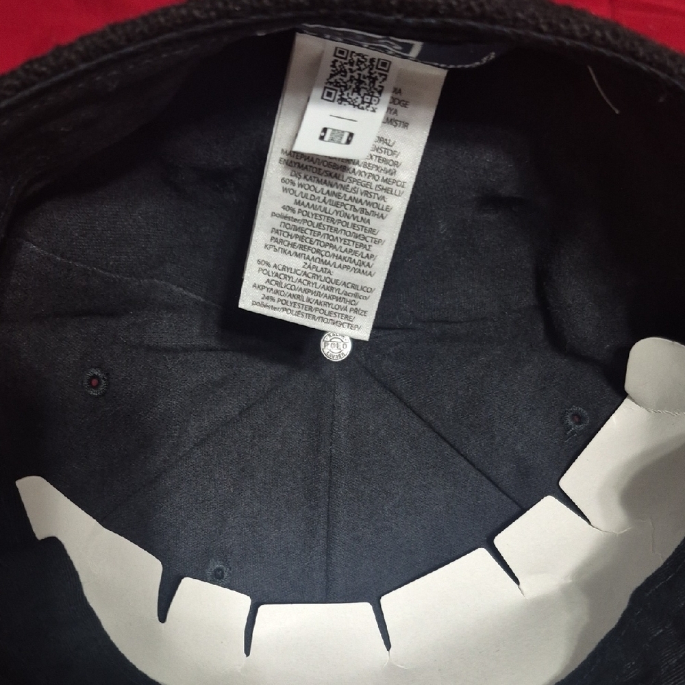 Polo by Ralph Lauren Black Wool Varsity Cap - Picture 3 of 6